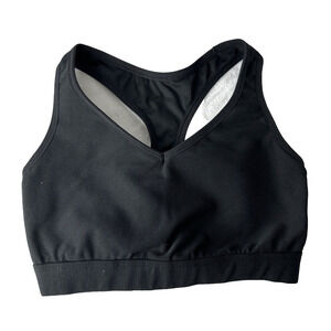 LUCY Womens Black Sports Bra Size Petite Small Gym Peephole Back Wide Strap